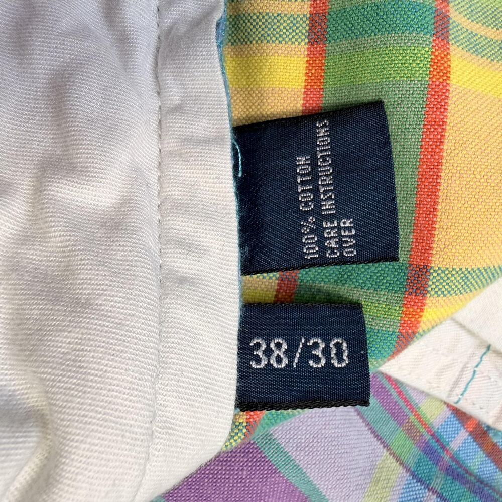 Polo Ralph Lauren Pants Mens 38x30 Multicolor Madras Plaid Cotton Chino Preppy - Picture 8 of 12